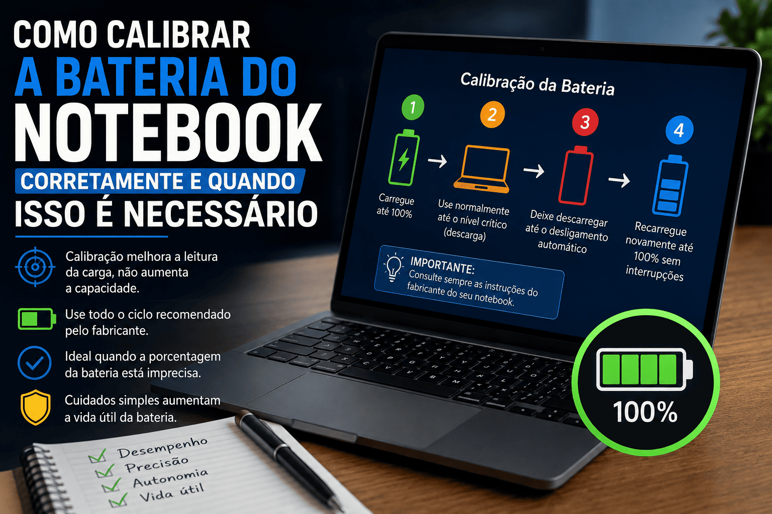 Como calibrar a bateria do notebook corretamente e quando isso é necessário
